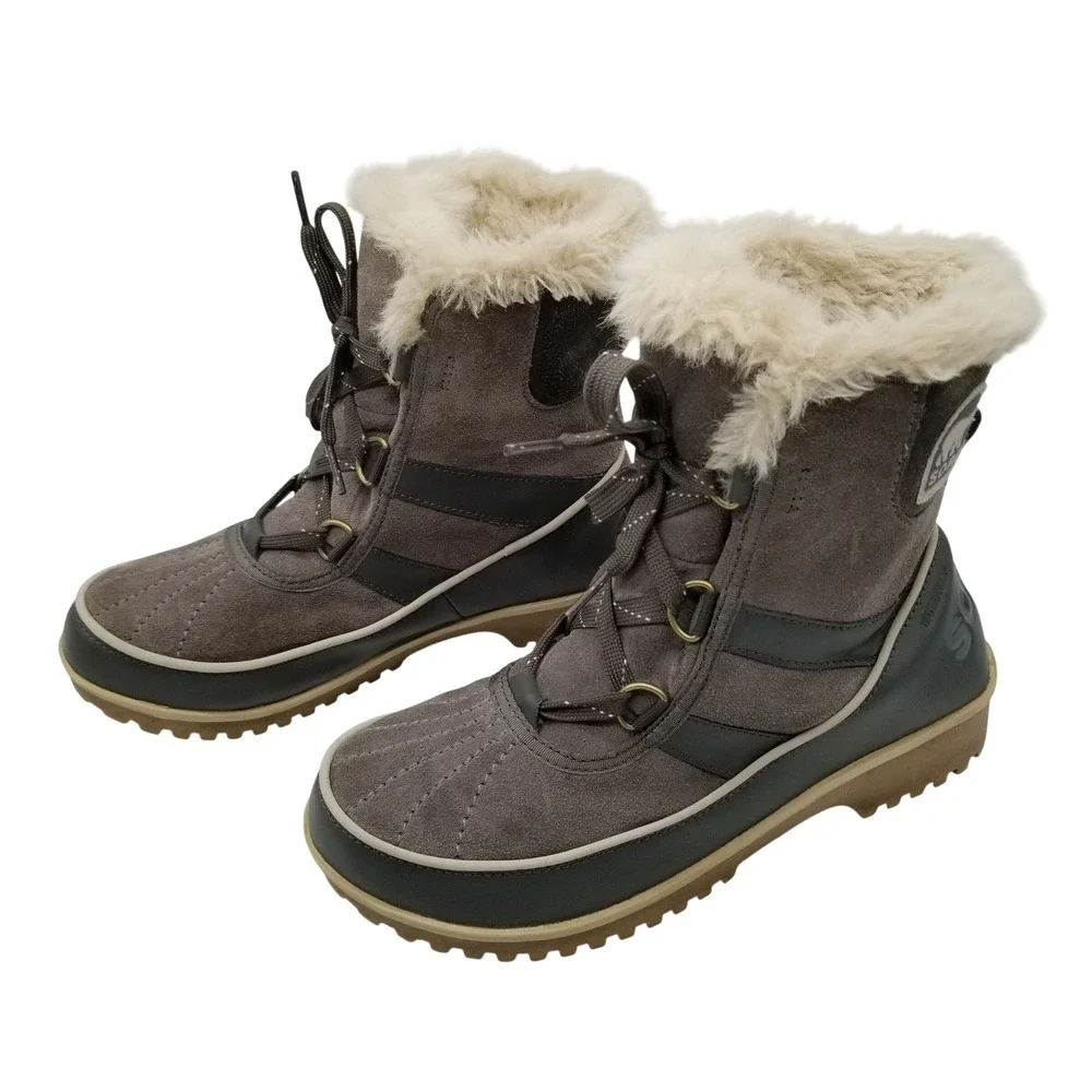 Sorel Tofino II Snow Boots Womens 7.5 Quarry Grey Waterproof Faux Fur NL2089-052